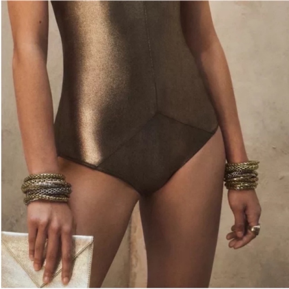 New! Zara x Kate Moss Gold Mixed Metal Bracelet Stack Set (7) NWOT - Picture 2 of 3